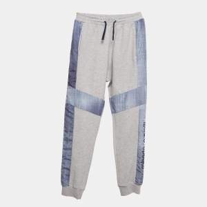 Pre Owned Roberto Cavalli Junior Grey Jersey Jogger Pants L/(16-18 Yrs)