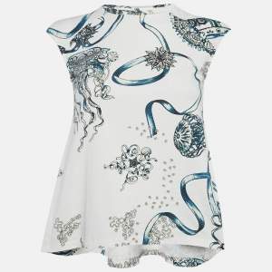 Roberto Cavalli White Jelly Fish Print Jersey T-Shirt 10Yrs 