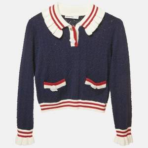 Pre Owned كارديجان سيلف بورتريه أزرق كحلي محبوك بنسيج بوينتيل 8-10 سنوات