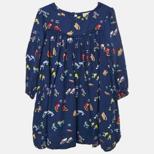 Stella McCartney Blue Skate Print Crepe Dress 18 M
