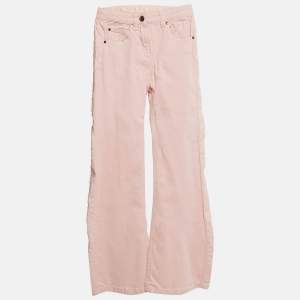 Stella McCartney Kids Pink Logo Embossed Denim Wide Leg Jeans 10 Yrs