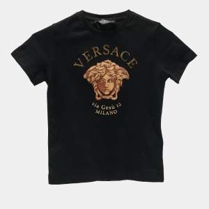 Versace Kids Black Medusa Print Jersey T-Shirt 5 Yrs 