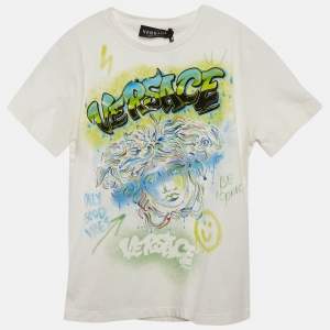 Versace Kids White Medusa Print Jersey T-Shirt 8 Yrs 