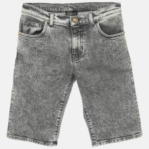 Pre Owned Versace Kids Grey Denim Shorts 12Yrs/Waist 28"