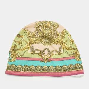Pre Owned Versace Kids Multicolor Printed Cotton Baby Hat 6-12M
