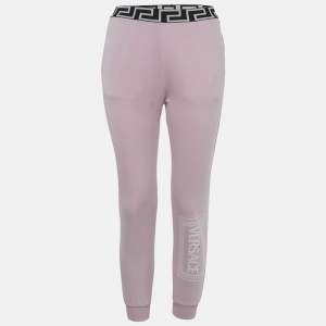 مملوكة مسبقًا Versace Kids Pink Logo Embroidered Cotton Sweatpants 12Yrs 