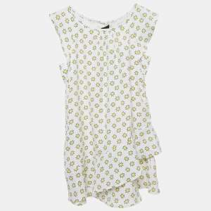 Pre Owned Zadig & Voltaire Kids White Stars Print Crepe Dress 6 Yrs
