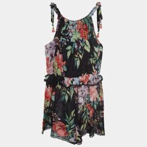 Zimmermann Black Floral Print Cotton Playsuit (10 Yrs)