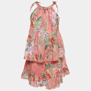 Zimmermann Pink Floral Print Cotton Top & Skirt Set (10 Yrs)