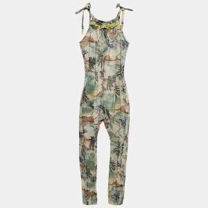 Zimmermann Green/Multicolor Print Cotton Jumpsuit (10 Yrs)