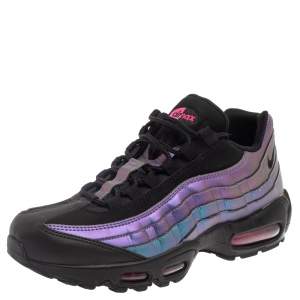 Nike Air Max 95  Black/Purple Leather Marathon Running Sneaker Size 42.5