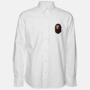 A Bathing Ape White Cotton Button Front Shirt S