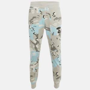 AAPE by A Bathing Ape Grey/Blue Camouflage Cotton Joggers M