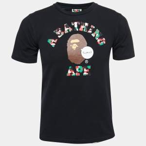 A Bathing Ape Black Cotton Camo Ape Print T Shirt S