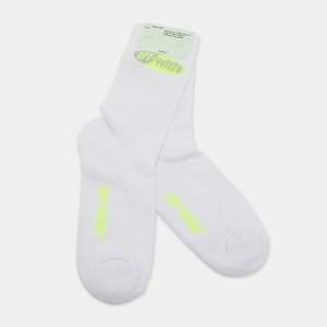 Pre Owned Off White White Split Logo Cotton Socks One Size