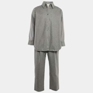Acne Studios Grey Wool Blend Long Shirt and Pants Set L