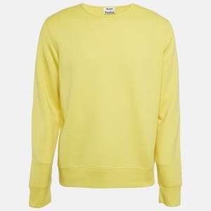 Acne Studios Yellow Knit Casey Crinkle Sweatshirt M