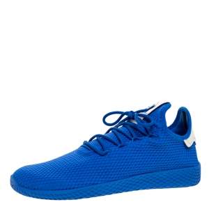 Pre Owned Pharrell Williams x Adidas Blue Cotton Knit PW Tennis Hu Sneakers Size 46