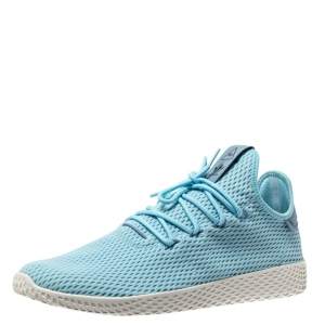 Pre Owned Pharrell Williams x Adidas Blue Cotton Knit PW Tennis Hu Sneakers Size 46 