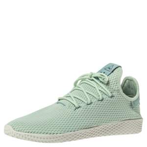 Pre Owned Pharrell Williams x Adidas Mint Green Cotton Knit PW Tennis Hu Sneakers Size 46