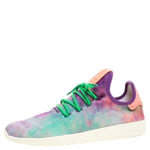 Pre Owned Pharrell Williams x Adidas Dye Multicolor Knit Fabric PW Tennis Hu Sneakers Size 46