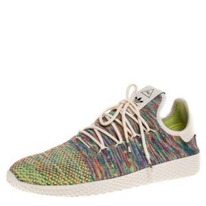 Pre Owned Adidas Multicolor Cotton Knit Pharrell Williams Tennis Hu Sneakers Size 46