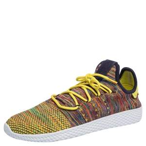 Pre Owned Pharrell Williams x Adidas Multicolor Knit Fabric PW Tennis Hu Sneakers Size 46
