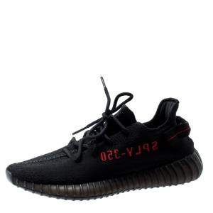 Adidas Yeezy Boost 350 V2 Black Red Sneakers Size EU 44 (US 10)