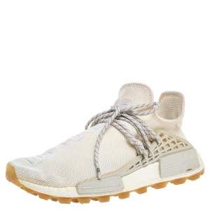 Adidas Cream White Fabric PW HU NMD PRD Pharrell Williams Sneakers Size 42 2/3