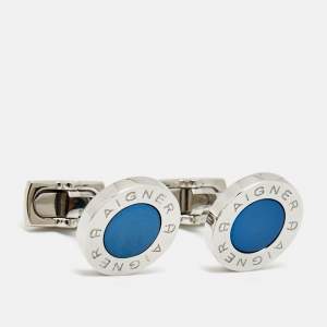 Pre Owned Aigner Two Tone Metal Cufflinks