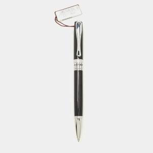 Pre Owned Aigner Black Resin Silver Tone Ballpoint Pen