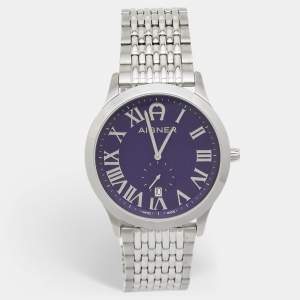 Aigner Blue Stainless Steel Treviso A44100 Men's Wristwatch 42 mm 