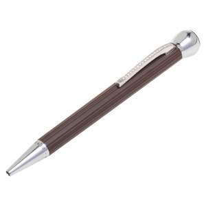 Aigner Brown Composite Crystal Detail Silver Tone Ballpoint Pen