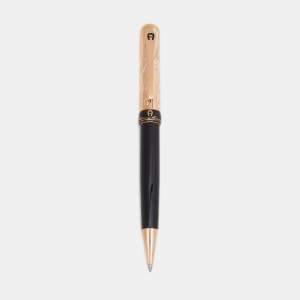 Etienne Aigner Black Resin Gold Tone Ballpoint Pen