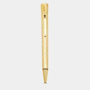 Aigner Textured Logo Gold Tone Ballpoint Pen