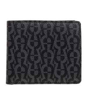 Aigner Black/Grey Monogram PVC Bifold Wallet
