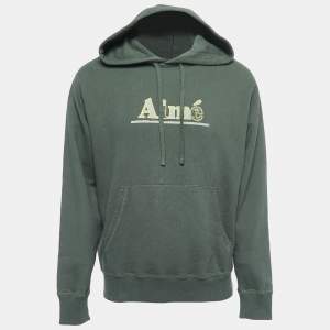 Aime Leon Dore Military Green Logo Print Cotton Hoodie M