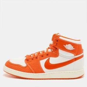 مملوكة مسبقًا Air Jordans Jordan 1 Retro AJKO Rush Orange Size 46 Orange/White Canvas and Leather High Top Sneakers