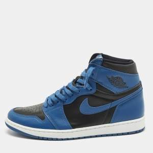 مملوكة مسبقًا Air Jordans Jordan 1 Retro High OG Dark Marina Blue Size 45.5 Blue/Black Leather High Top Sneakers