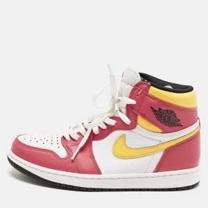 مملوكة مسبقًا Air Jordans Jordan 1 Retro OG Light Fusion Red Size 42.5 Multicolor Leather High Top Sneakers