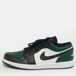 مملوكة مسبقًا Air Jordans Jordan 1 Green Toe Size 46 Multicolor Leather Low Top Sneakers