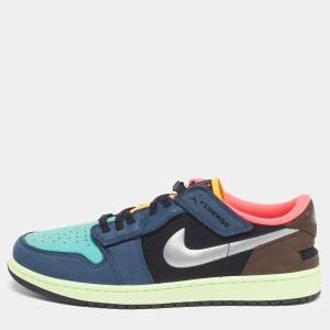 Pre Owned Air Jordans Jordan 1 FlyEase Bio Hack Size 45.5 Multicolor Nubuck Leather Low Top Sneakers