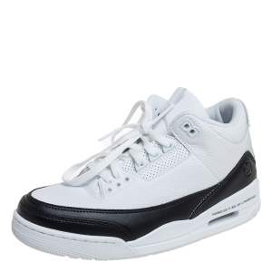 Air Jordan White/Black Leather Air Jordan 3 Retro Fragment Low Top Sneakers Size 41