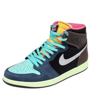 Air Jordan Multicolor Nubuck Leather Air Jordan 1 Retro Bio Hack High Top Sneakers Size 47.5