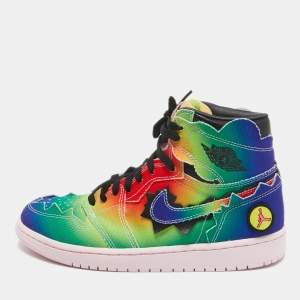 Air Jordans Multicolor Canvas Jordan 1 Retro High J Balvin Sneakers Size 42