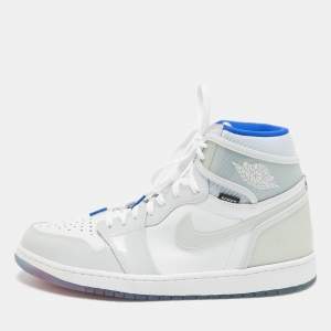 Air Jordan Multicolor Patent and Leather 1 Retro High Zoom White Racer Sneakers Size 47.5