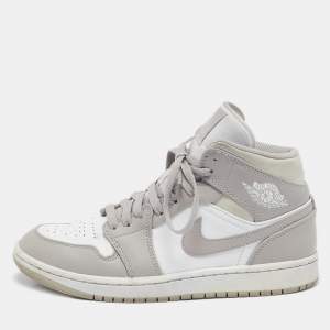 Air Jordans Multicolor Leather Jordan 1 Mid Desert Sand High Top Sneakers Size 40