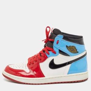 Air Jordans Multicolor Patent Air Jordan 1 High OG  Fearless Lace Up Sneakers Size 42.5