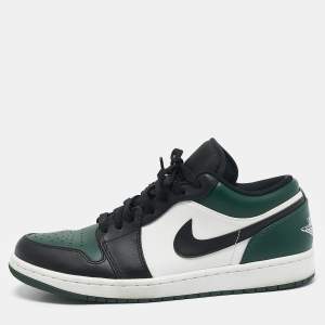 Air Jordans Green/Black Leather Air Jordan 1 Low Top Sneakers Size 42