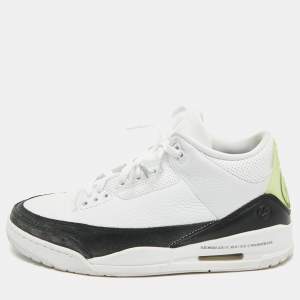 Pre Owned Air Jordans White Leather Jordan 3 Retro Fragment Sneakers Size 45.5